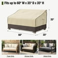 thumbnail image 2 of MR. COVER Outdoor Couch Cover Waterproof, Patio Furniture Covers for 2-Seater Couch, Fits up to 60"W x 35"D x 35"H, Moisture-proof & UV-protection, Brown & Khaki, 2 of 7