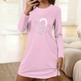 thumbnail image 2 of yillto Womens Heart Nightgowns Long Sleeve Loose Crewneck Sleepwear Nightshirts Soft Ladies Sleepshirts, 2 of 6