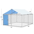 thumbnail image 5 of Dextrus Large Outdoor Dog Kennel with Metal Dog Gate,Heavy-Duty Dog Enclosure with Roof for Backyard and Farm Use -118.1" L x118.1 W x70.8 H, 5 of 5