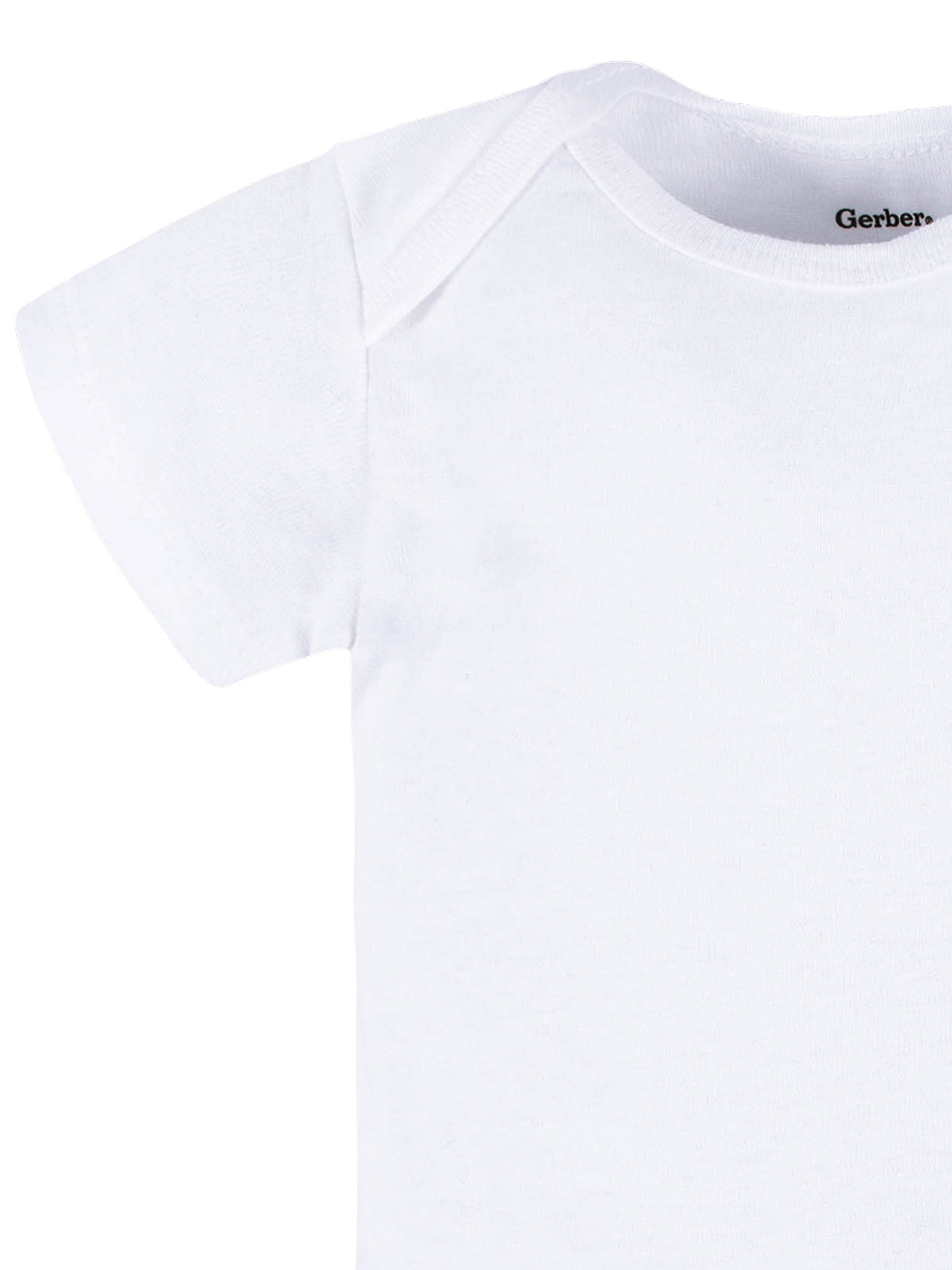Gerber Baby Boy or Girl Unisex White Short Sleeve Cotton Bodysuit, 3-Pack, Sizes Preemie - 24 Months