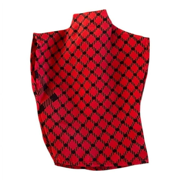 Doll Clothes Tube Top Shirt Blouse High Neck Black Red Checkered