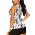 thumbnail image 3 of Balery Lilies Flowers Camiseta sin mangas estampada ligera para mujer, tops de entrenamiento sin mangas, camisetas de yoga transpirables de secado rápido.-Small, 3 of 7