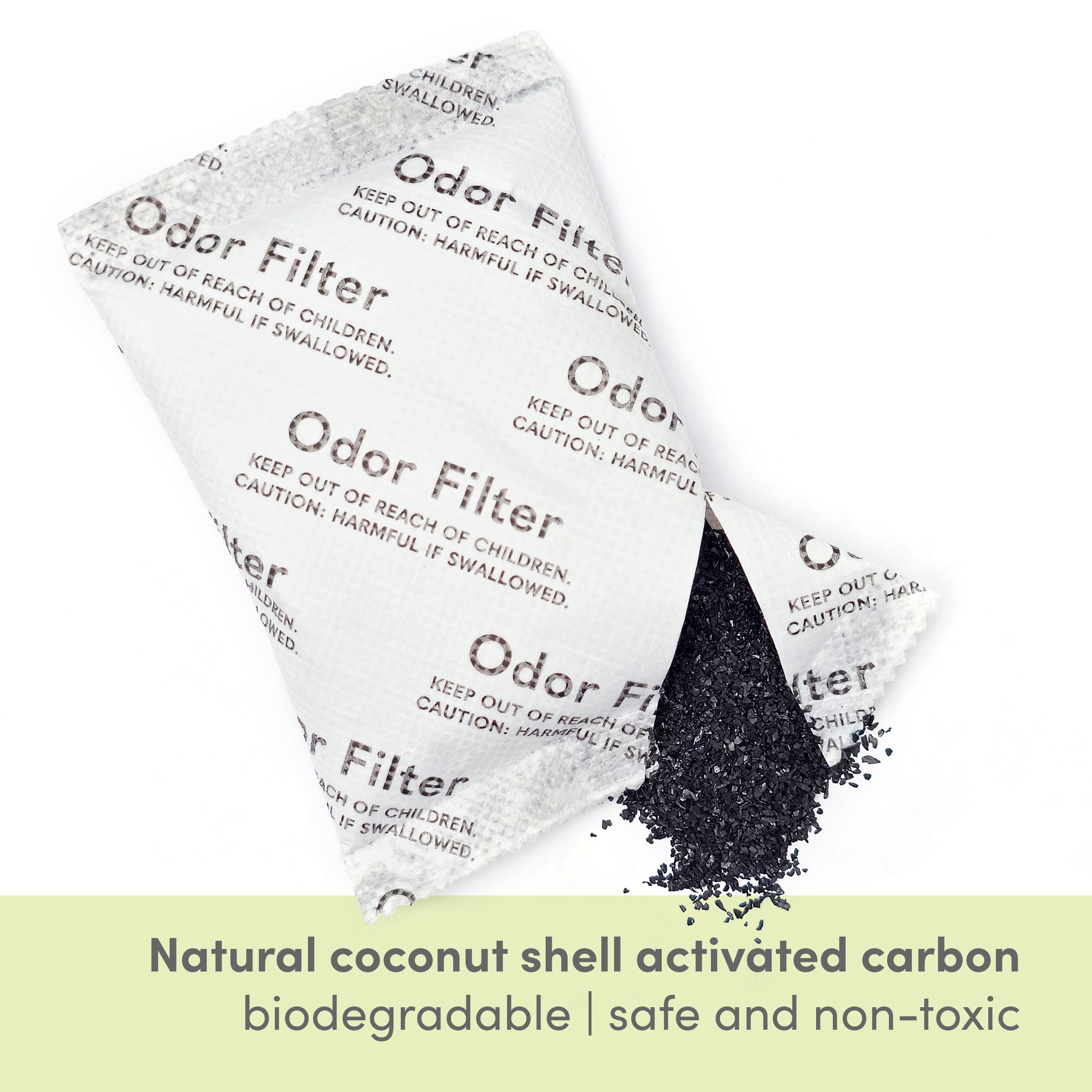 Qualiazero Activated Carbon Odor Filters for Trash Can, Pack of 9