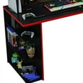 thumbnail image 4 of Madesa Large Modern Gaming Computer Desk 53 Inch with 5 Shelves Cable Management Student Study Wooden Table Home Office Gamer Desk for Kids and Adults - Black/Red, 4 of 5