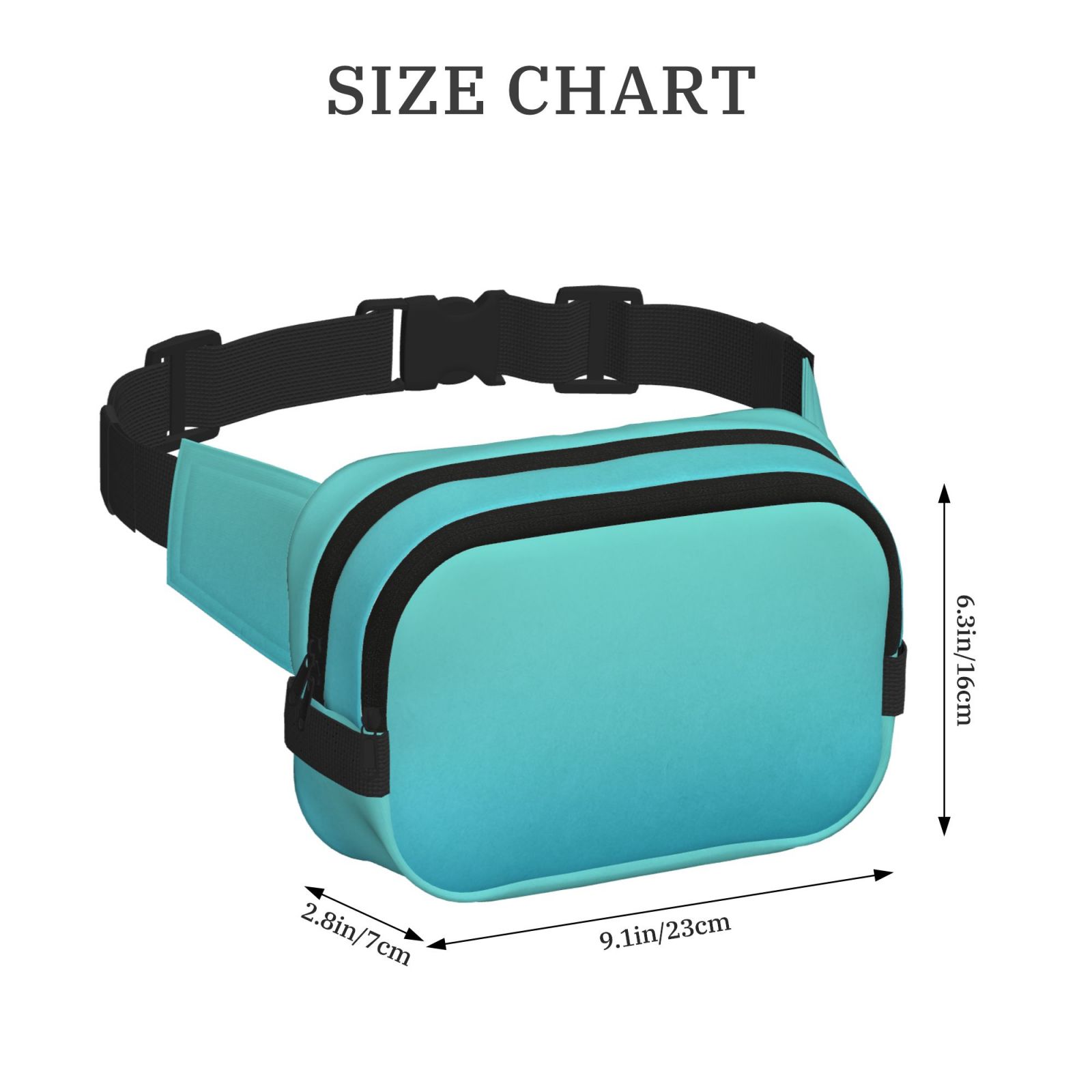 Kuqiui Teal Turquoise Print Fanny Packs for Women Cross Body Waist Bag Fashionable Fanny Pack Designer Workout Hiking Waist Pack Running Travel Gym