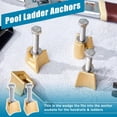 thumbnail image 3 of 4 Pack inground Pool Ladder Anchors Pool Cover Parts Wedge Assembly Pw-4c for 4" Rail Anchors, Ps-4019-bc Bronze Railing Swimming Fixture Hardware Including Wedge Bolts and washers, 3 of 5