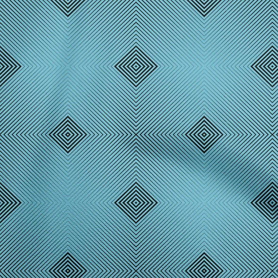 oneOone Polyester Spandex Teal Blue Fabric Moire Dress Material Fabric Print Fabric By The Yard 56 Inch Wide