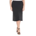 thumbnail image 6 of Hilary Radley Women's High Waist Pull-On Flare Midi Skirt (Black, L, 620453), 6 of 6