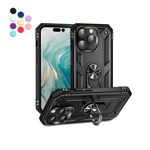 Entronix iPhone 14 Pro Case Cover Military Grade Shockproof Heavy Duty Protective Phone Case with Kickstand for iPhone 14 Pro, Black