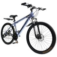 thumbnail image 6 of 26 Inch Mountain Bike for Adult, 27-Speed Front Suspension High-Carbon Steel MTB Bicycle, Dual Disc Brake Bikes for Men Women, Silver, Blue, Gray and Red, 6 of 10