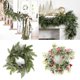 thumbnail image 2 of Corona navideña con piñas artificiales nevadas, corona de ratán, planta falsa, decoración de pared para puerta y chimenea para el hogar, Navidad, Año Nuevo, 2 of 5