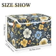 thumbnail image 5 of Yayeee Collapsible Cube Storage Bin with Lid Fabric Closet Decorative Basket with Handles, Navy Floral Pattern, 5 of 7