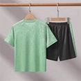 thumbnail image 3 of ATOGUTA Teen Boys Girls Outfits 4T-13 2 Piece Athletic Crewneck T-Shirt and Shorts Outfit for Boys Green, 3 of 3