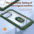 thumbnail image 6 of Allytech Clear Case for iPhone 15 Pro, Slim Case with Metal Ring Kickstand, Armor Lens Protection Shockproof Anti-Fingerprint Soft TPU Frame + Hard PC Back Protective Case - Armygreen, 6 of 7
