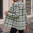 thumbnail image 4 of Stralyhd Plaid Button Down Shirts for Women Fall Fashion Dressy Cusual Collared Long Sleeve Trendy Lightweight Blouses Tops Mint Green L, 4 of 4