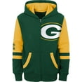 thumbnail image 2 of Youth Green Green Bay Packers Colorblock Full-Zip Hoodie, 2 of 3