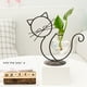thumbnail image 3 of Elegante jarrón hidropónico para exhibiciones creativas de plantas. Moderno soporte de hierro para flores con forma de gato, 3 of 8