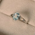 thumbnail image 3 of Aquamarine ring, sterling silver, March birthstone, gemstone, engagement ring, 3 of 3