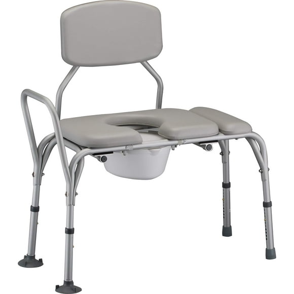 NOVA Medical Padded Transfer Bench with Commode with Detachable Back