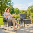 thumbnail image 2 of Outsunny 3 Piece Patio Furniture Rocking Bistro Set with Side Pocket, Grey, 2 of 10