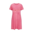 thumbnail image 2 of Busydd Nightgowns for Women Fashion Love Heart Print Valentines Dress for Women Casual Round Neck Short Sleeve Summer Dress 4XL, 2 of 5