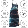 thumbnail image 5 of Honeii Astronaut Helmet Reflections Print Waterproof Apron, Adjustable Kitchen Apron with Pockets,for Gardening, Dishwashing, Meat Processing, Car Washing, and Pet Grooming, 5 of 8