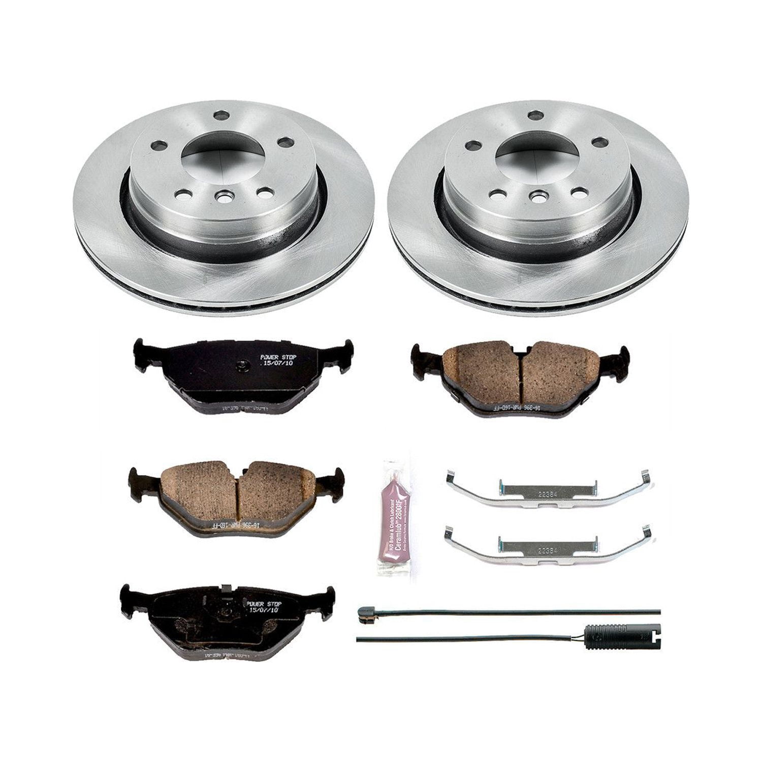 Power Stop Rear Stock Replacement Brake Pad and Rotor Kit KOE615