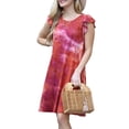 thumbnail image 2 of Doublju Women's Ruffle Cap Sleeve Flare Mini Dress, 2 of 3
