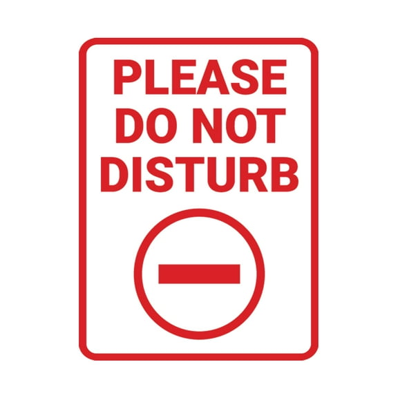 Portrait Round Please Do Not Disturb Sign (White/Red) - Large