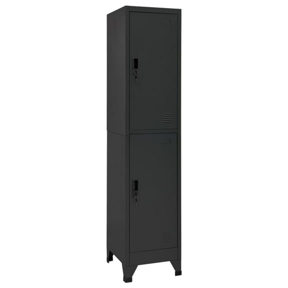 vidaXL Locker Cabinet Anthracite Steel 15x17.7x70.9 in Locker Cabinet
