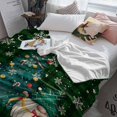 thumbnail image 3 of Christmas Tree Gnome Throw Flannel Blanket 50x80In Winter Snowflake Dark Green Plaid Super Soft Cozy Bed Blanket, Lightweight Plush Fuzzy Bed Throw for Bedroom Sofa Couch Living Room, 3 of 4