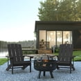 thumbnail image 2 of Flash Furniture Charlestown 3 Pcs Iron Wood Burning Fire Pit Set With Adirondack Chairs, Slate Gray, 2 of 12