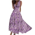 thumbnail image 1 of Vestido Corto de Verano de Moda sin Mangas con Cuello en V Impreso Vestido Casual Grande Del Doblado para Diario, 1 of 5