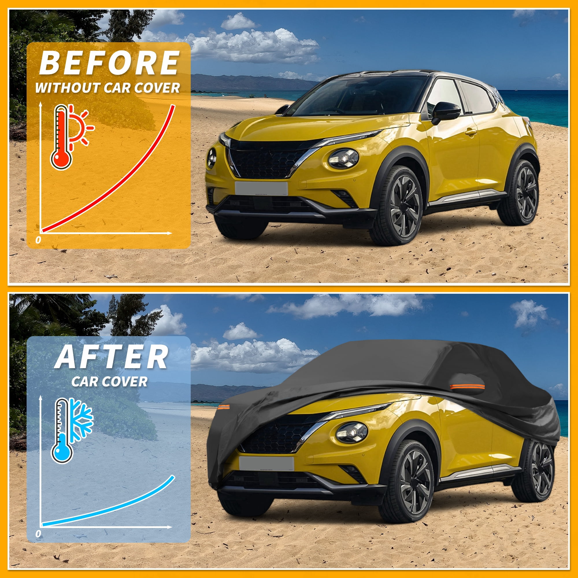 Unique Bargains UV-Resistant Car Cover Black ["for Nissan Juke 210D-PU Black"]