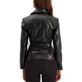thumbnail image 3 of MODA NOVA Juniors Motorcycle Jacket PU Faux Leather Biker Jackets, 3 of 4