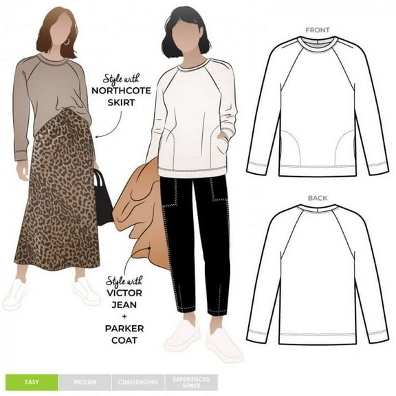 Style Arc Sewing Pattern Preston Knit Sweater Women