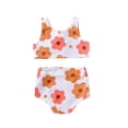 thumbnail image 2 of Douhoow Baby Girls 2 Piece Swimsuits, Reversible Flower Heart Print Front Knotted Vest+Shorts, 2 of 9
