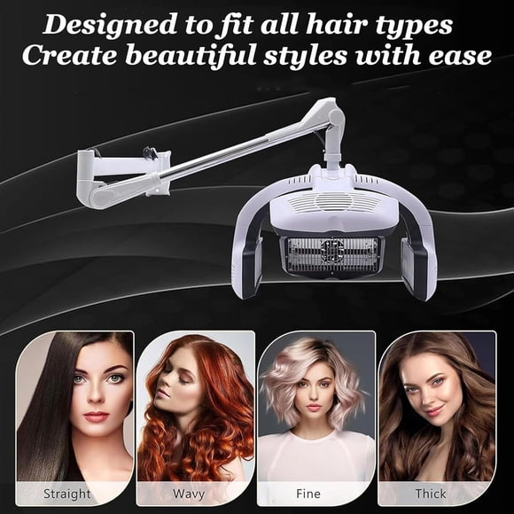 Sèche-cheveux Professionnel, Traitement Capillaire Infrarouge Mural, Processeur de Couleur de Cheveux Réglable avec Minuterie, Machine de Séchage de Cheveux pour Salon de Beauté, Pendentif