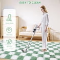 thumbnail image 6 of CozyDesg Shag Area Rugs, 8'x10' Soft Fluffy Floor Rugs Checkered Carpet，Washable Area Rugs for Living Room Bedroom Decor,Light Green & White, 6 of 7
