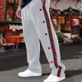 thumbnail image 2 of XDZJLR Casual Pants for Men Ribbed Quilted Plaid Cr Oss Border Straight Outdoor Trousers, 2 of 7
