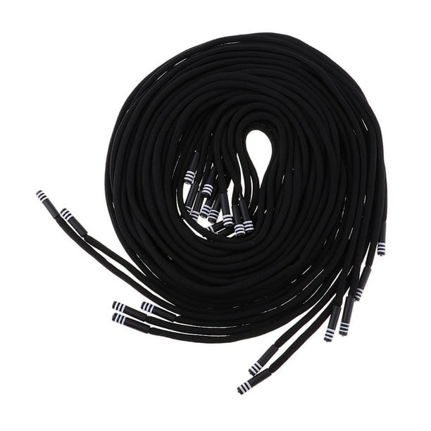 10 piezas de cordón elástico de repuesto para pantalones cortos, pantalones, sudaderas con capucha y zapatos. Negro