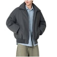 thumbnail image 2 of Lovzfmll Men's Windproof Quilted Jacket Outdoor Puffer Coat with Zippered Pockets Gray, XL, 2 of 9
