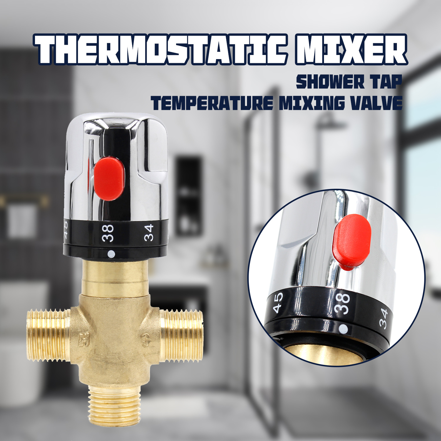 Buy Thermostatic Mixing Valve, Shower Mixing Valve with 1/2 G Connector