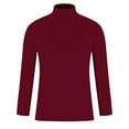 thumbnail image 6 of Miluxas Men's Mock Turtleneck Ribbed Knit Pullover Sweater Casual Lightweight Slim fit Dress Sweater Red, 6 of 7