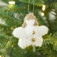 thumbnail image 2 of OAVQHLG3B Personalized Christmas Ornaments Mini Christmas Ornaments Christmas Creative White Plush Five Pointed Star Bell Doll Doll Decoration Arrangement Christmas Tree Small Pendant, 2 of 4