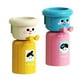 thumbnail image 4 of Vaso y soporte para cepillo de dientes, soporte para vaso de lavado, estante decorativo a prueba de polvo para enjuague bucal, organizador colgante de 2 piezas rosa amarillo, 4 of 8