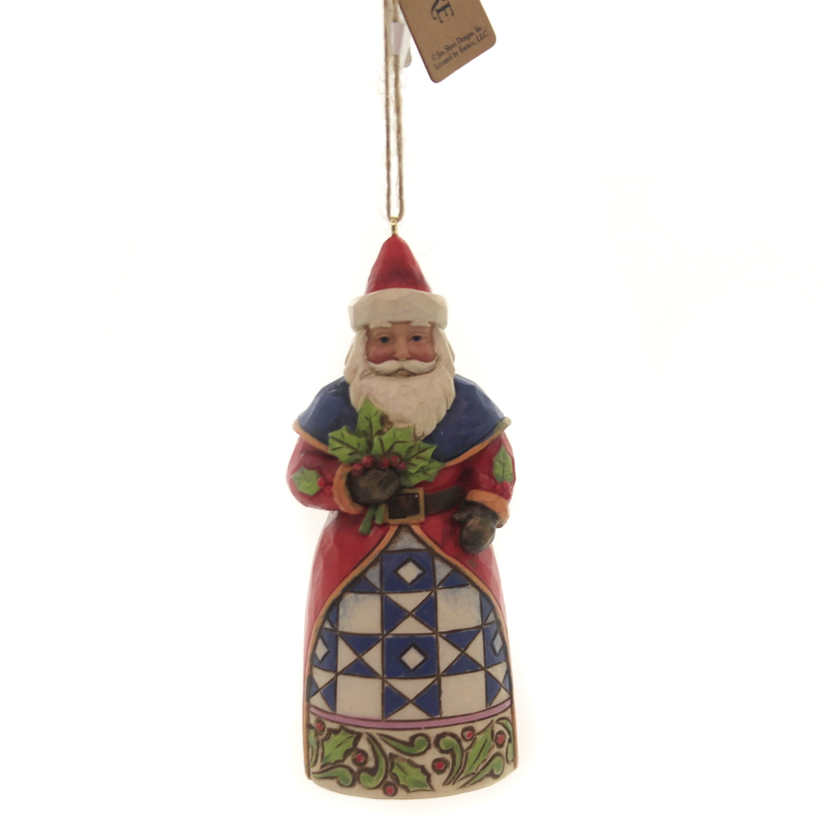 Jim Shore SANTA WITH HOLLY Polyresin Ornament Christmas 6004306