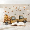 thumbnail image 3 of Yellow Truck Fall Outdoor Waterproof Pillow Covers, Thanksgiving Pumpkins Black Linen Decorative Square Throw Pillowcase Sofa Cushion Sham for Patio/Couch/Chair, 16"x16" 2 Pack, 3 of 8