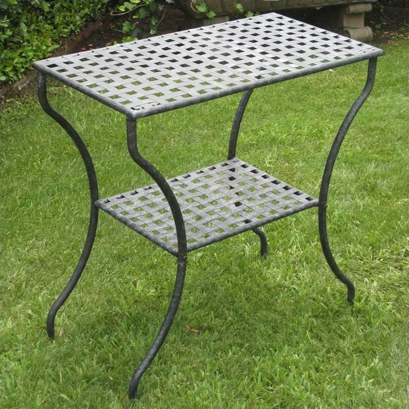 International Caravan Mandalay Iron Patio Wall Table In Antique Black Canada International Caravan Mandalay Iron, International Caravan Patio Table