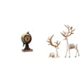 thumbnail image 1 of Reloj de mesa con figura de reno y globo terráqueo europeo moderno. Adorno coleccionable para estantería, oficina, chimenea, dormitorio o armario. Ide, 1 of 8